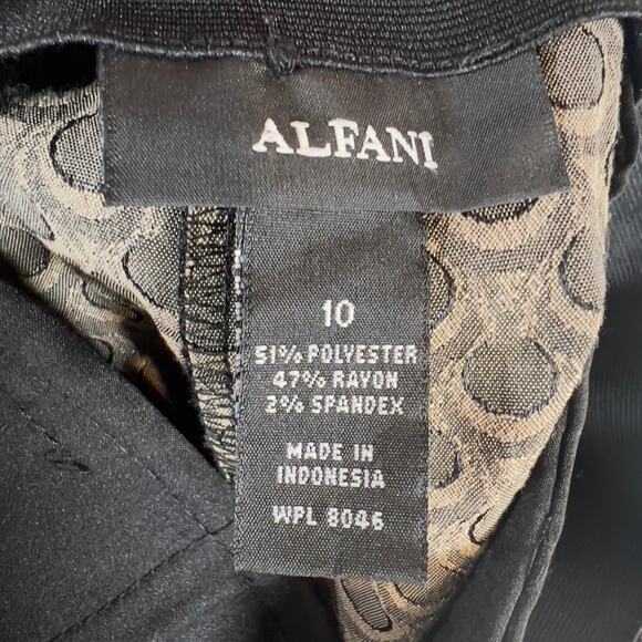 Alfani Ankle Pants Woman's 10 (9" Rise) Brown Geometric Tear Drops Elastic Waist - Picture 11 of 14